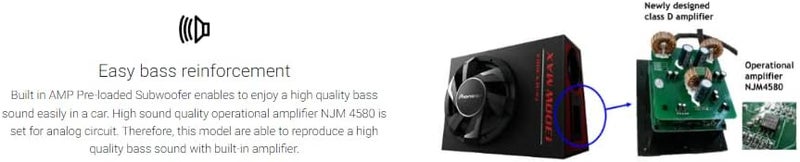 Pioneer بايونير TS-WX300A مضخم صوت نشط 30 سم مزود بم amplifier من الفئة D (1300 واط) - Image 3